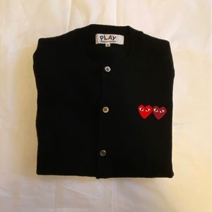 CDG PLAY | Double Heart Wool Cardigan